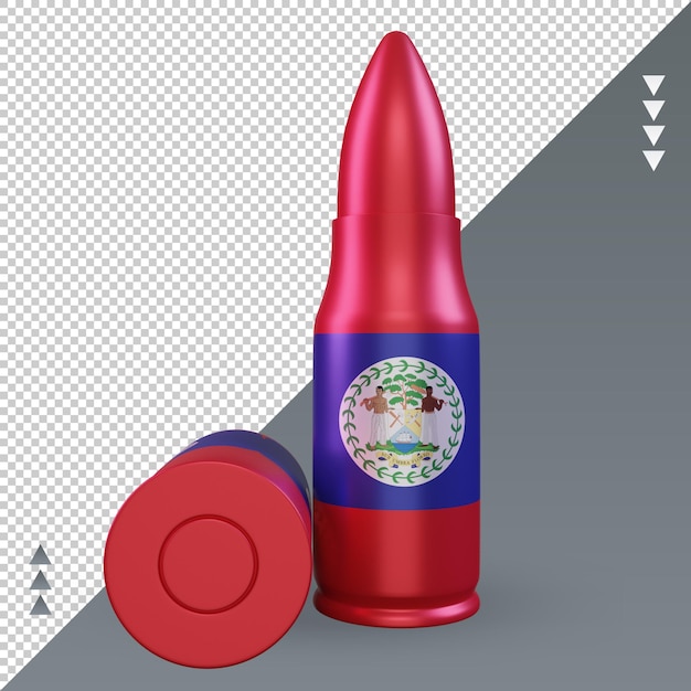 PSD vue de face du rendu 3d du drapeau du belize