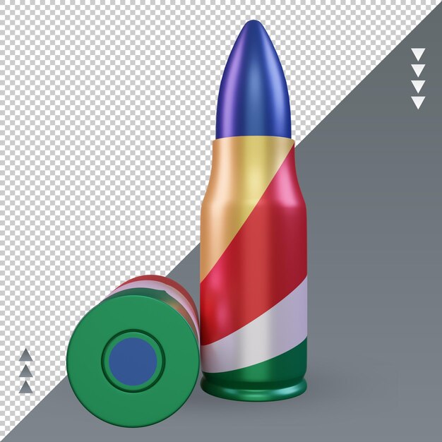 Vue de face du rendu 3D du drapeau des Seychelles