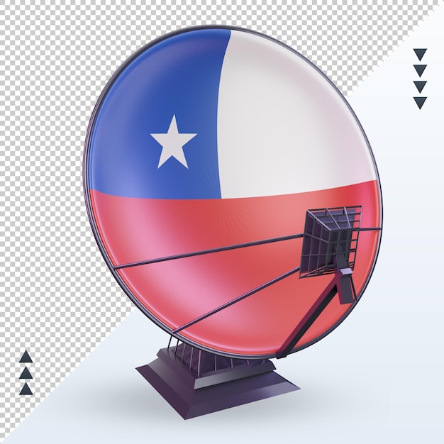 Vue De Face Du Rendu Du Drapeau Du Chili Par Satellite 3d