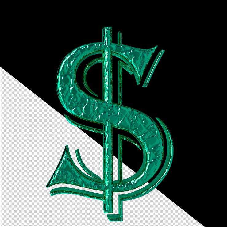 PSD vue de face du symbole 3d turquoise cannelé