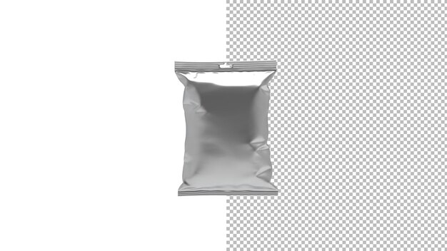 PSD vue de face de l'emballage en aluminium sans rendu 3d d'ombre