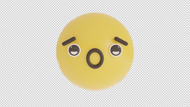 PSD vue de face étonné 1 emoji png