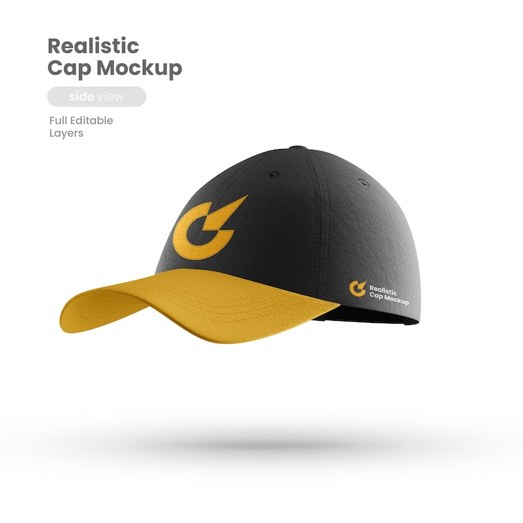 PSD vue de face de la maquette de la casquette premium