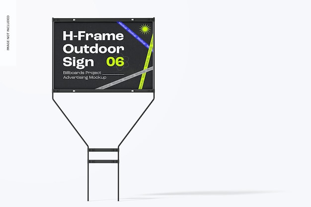 PSD vue de face de la maquette des panneaux extérieurs hframe