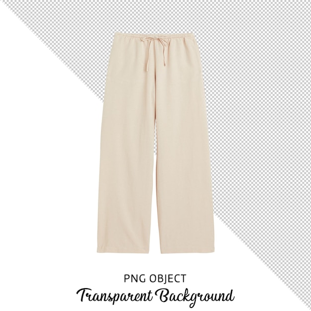 PSD vue de face de la maquette de pantalon bouffant femme beige de base isolée sur fond transparent