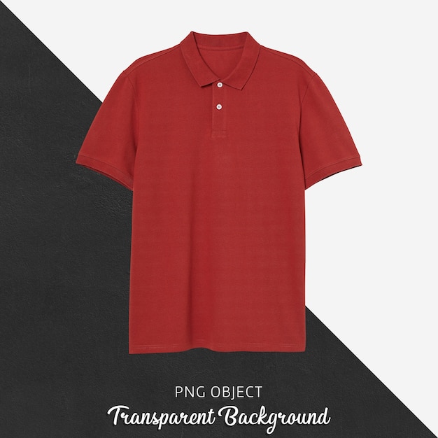 Vue de face de la maquette de tshirt polo rouge