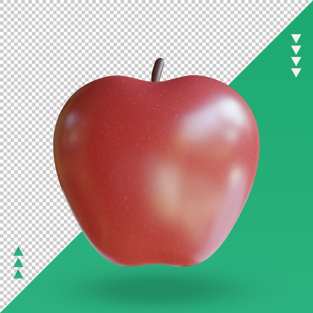 Vue De Face De Rendu 3d Fruits Apple