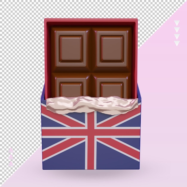 Vue De Face De Rendu Du Drapeau Du Royaume-uni Chocolat 3d