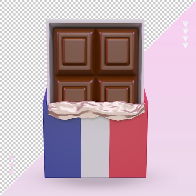 Vue De Face De Rendu Du Drapeau France Chocolat 3d