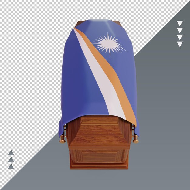 Vue De Face De Rendu Du Drapeau Des îles Marshall Du Cercueil 3d