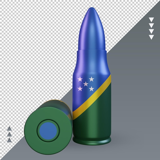 Vue de face de rendu du drapeau des Îles Salomon bullet 3d