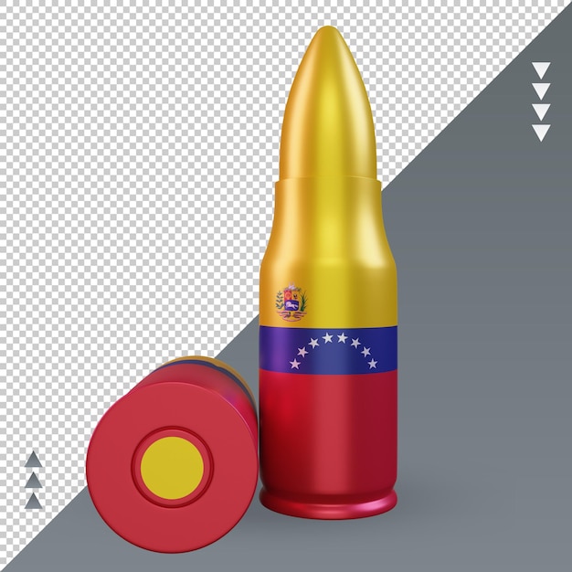 PSD vue de face de rendu du drapeau vénézuélien balle 3d