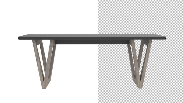 Vue de face de table d'Odessa sans rendu 3d d'ombre