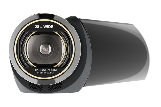 PSD vue frontale de la caméra 3d isolée sur un fond transparent