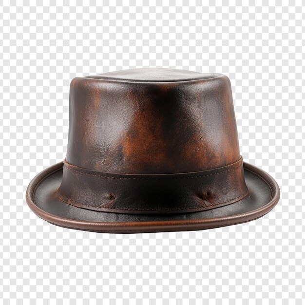 PSD vue frontale d'un chapeau de bowler ou de derby isolé sur un fond transparent