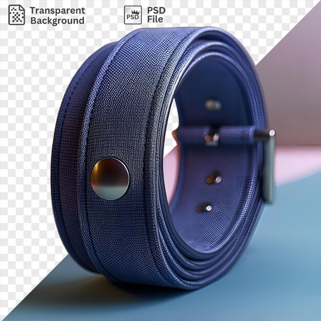 PSD vue frontale unique capturer une ceinture bleue matériau cuir tissu étiquette papier peint hd