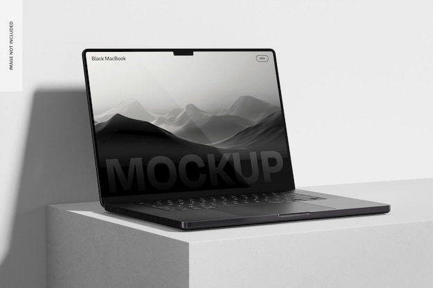 Vue De Gauche De La Maquette Du Macbook Pro Noir Spatial