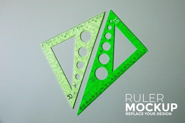 PSD vue de haut sur la conception de la maquette de la règle