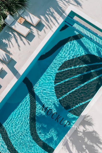 Vue de haut sur la maquette de conception de la piscine