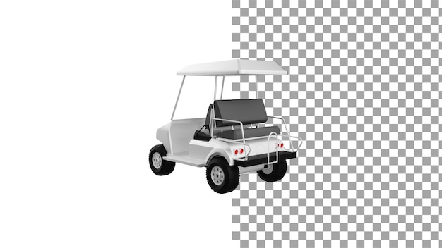 PSD vue latérale de l'angle de golf blanc sans ombre rendu 3d