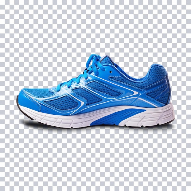 Vue Latérale De Chaussures De Course Bleues Psd Isolées Sur Un Fond Transparent Png