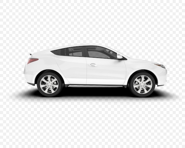 Vue latérale d'un coupé blanc moderne