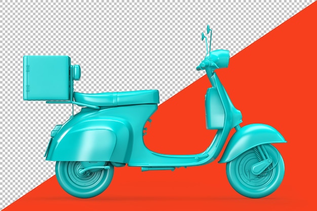 PSD vue latérale du scooter rétro vintage