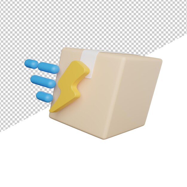 PSD vue latérale de livraison express illustration d'icône de rendu 3d sur fond transparent