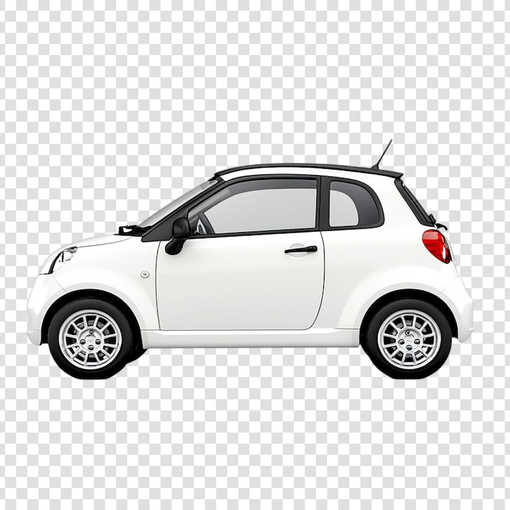 PSD vue latérale de voiture de ville blanche conception de véhicule compact élégant