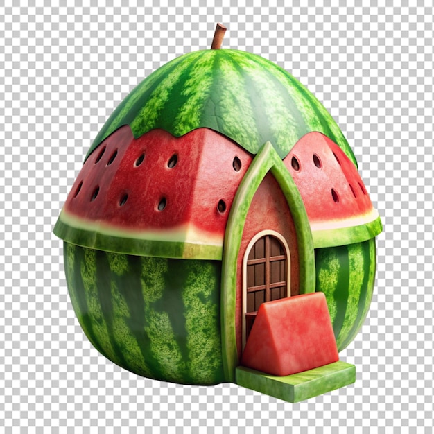 Vue De La Maison Faite D'un Fruit De Pastèque