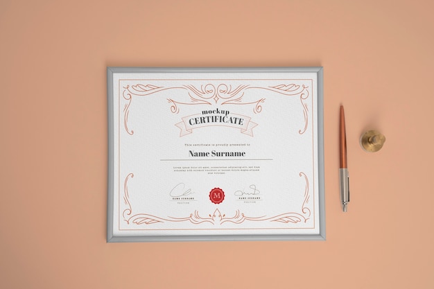 Vue De La Maquette Du Certificat Officiel