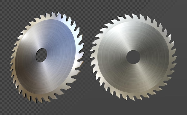 PSD vue en perspective de l'équipement d'arme de coupe de lame de scie circulaire de rendu 3d