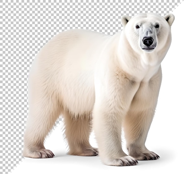 PSD vue de profil de l'ours polaire arrière-plan isolé