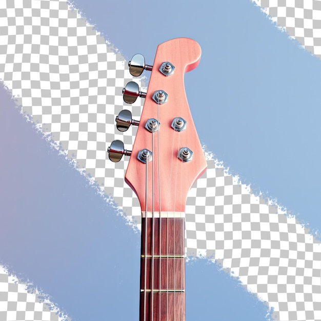 PSD vue rapprochée du cou de la guitare sur un fond transparent