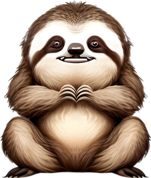 PSD vue rapprochée du mignon personnage de dessin animé sloth icon