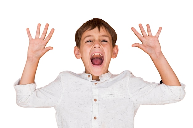 Vue rapprochée du portrait de l'expression de l'enfant
