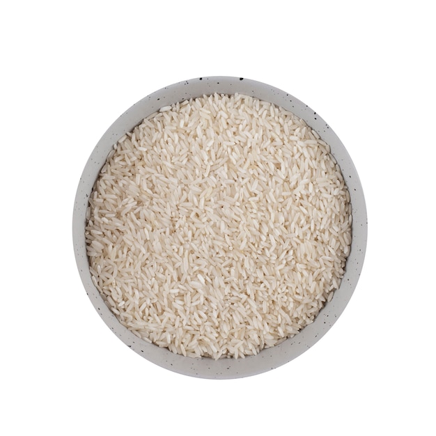 Vue rapprochée du riz isolé