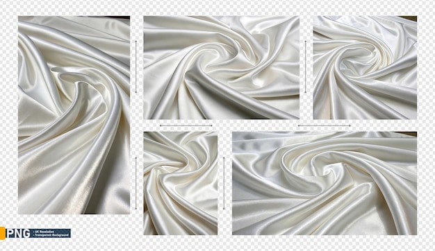 Vue rapprochée du tissu de satin blanc avec des draps élégants et une texture