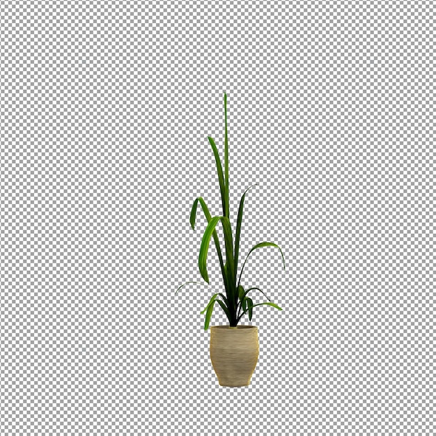 Vue rapprochée d'une fleur dans un vase en 3D