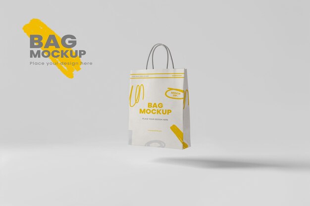 Vue rapprochée d'une maquette de sac à courses avec un style griffonné