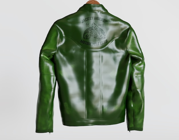 Vue rapprochée d'une maquette de veste en cuir