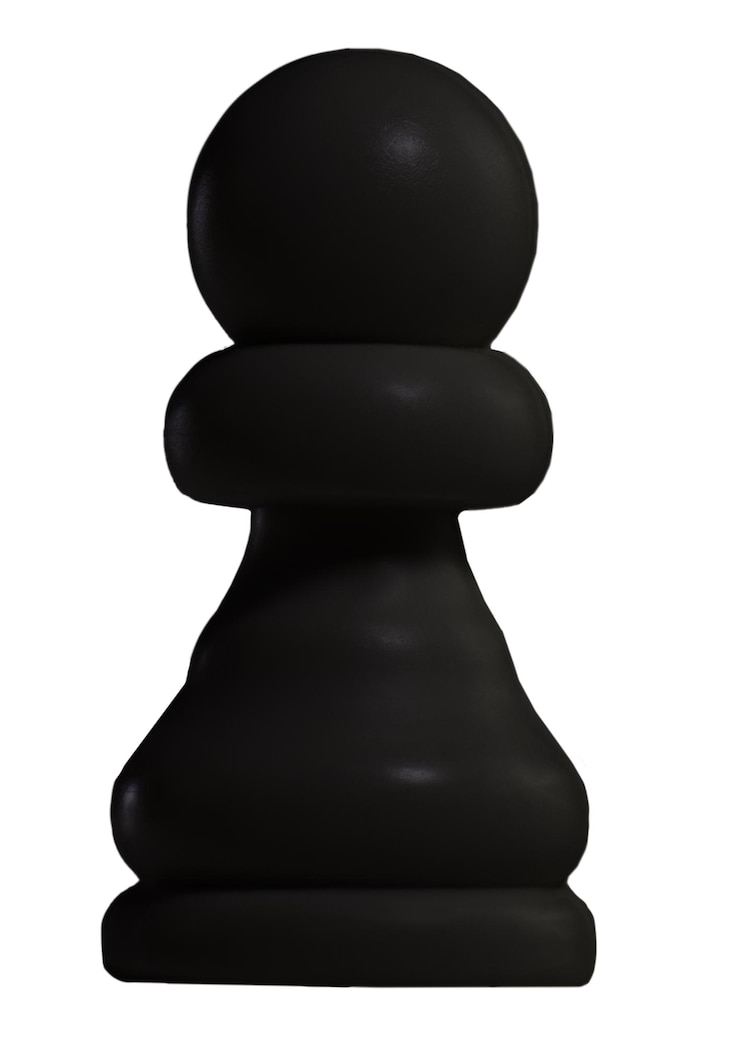 PSD vue rapprochée d'une pièce d'échecs à pions noirs