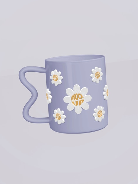 Vue d'une tasse en lévitation dans les airs