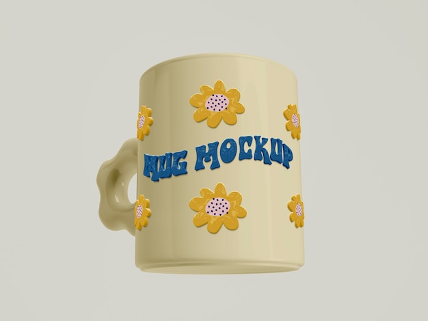 Vue d'une tasse en lévitation dans les airs