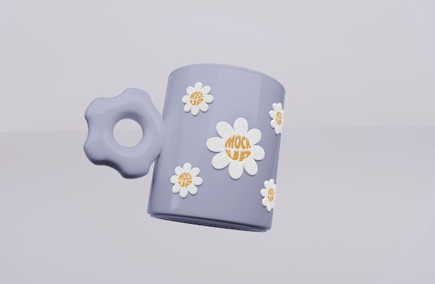 Vue d'une tasse en lévitation dans les airs