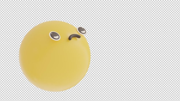 PSD vue tilitée emoji malheureux png