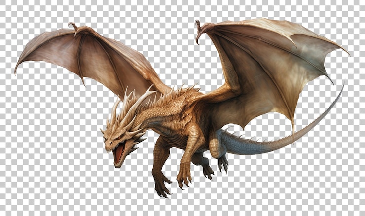 PSD el vuelo del dragón aislado en un fondo transparente png