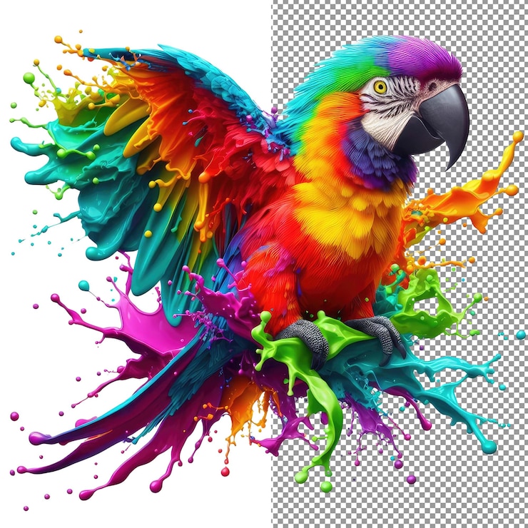 PSD vuelo de los pájaros aislados en el esplendor de papúa nueva guinea