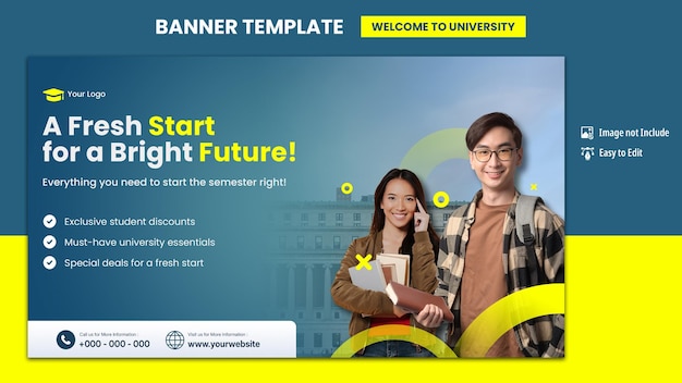 De vuelta al diseño de la plantilla de la pancarta del campus