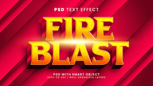 Výbuch ohně 3D upravitelný textový efekt se stylem textu hoření a světla